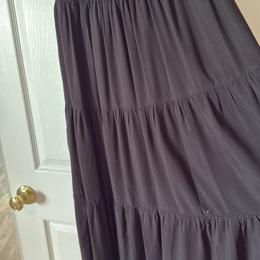 Black smock top tiered ruffle dress - Picture 3 of 5
